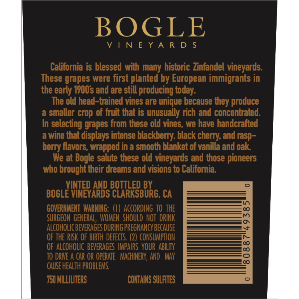 Bogle Vineyards Old Vine Zinfandel 2019