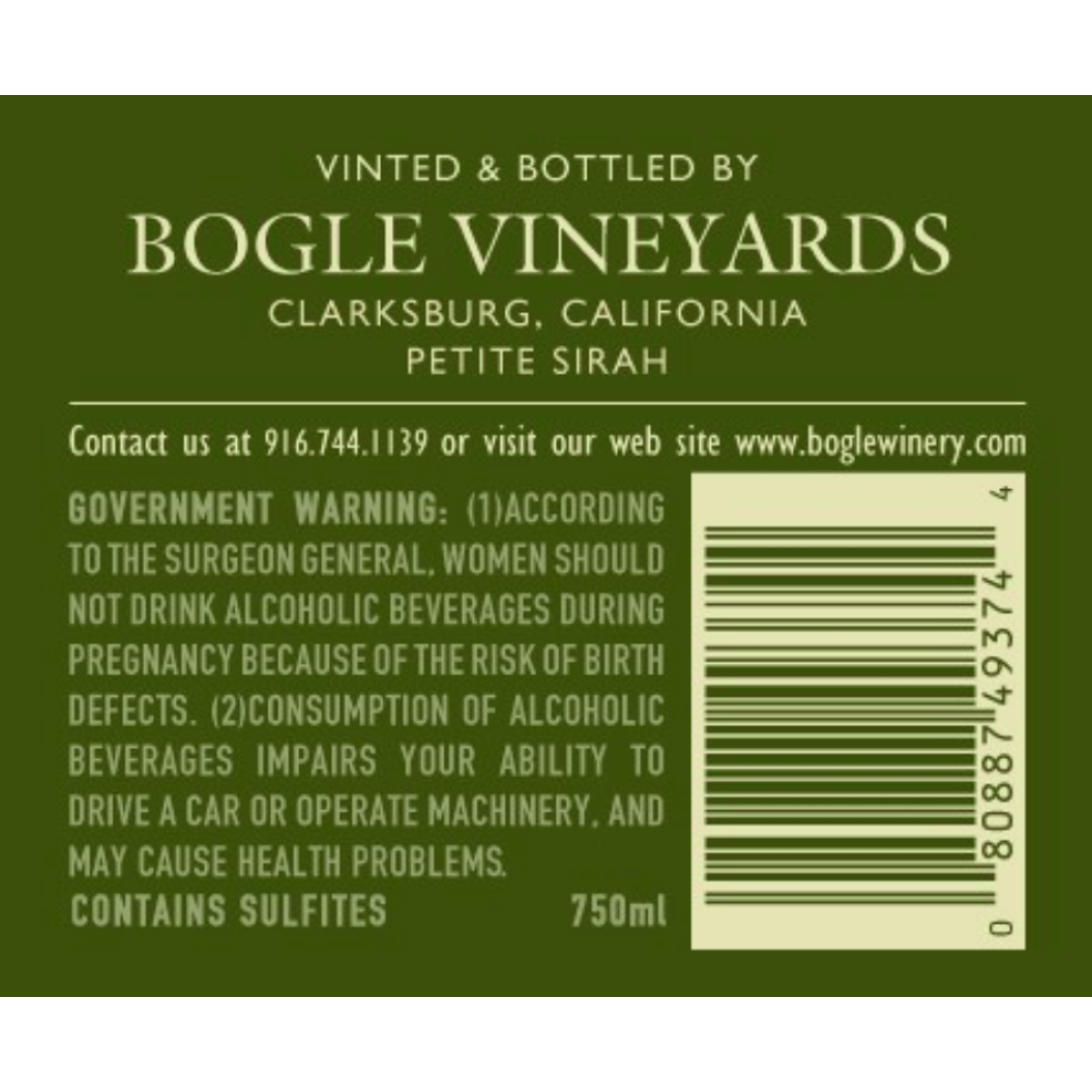 Bogle Vineyards Petite Sirah 2018