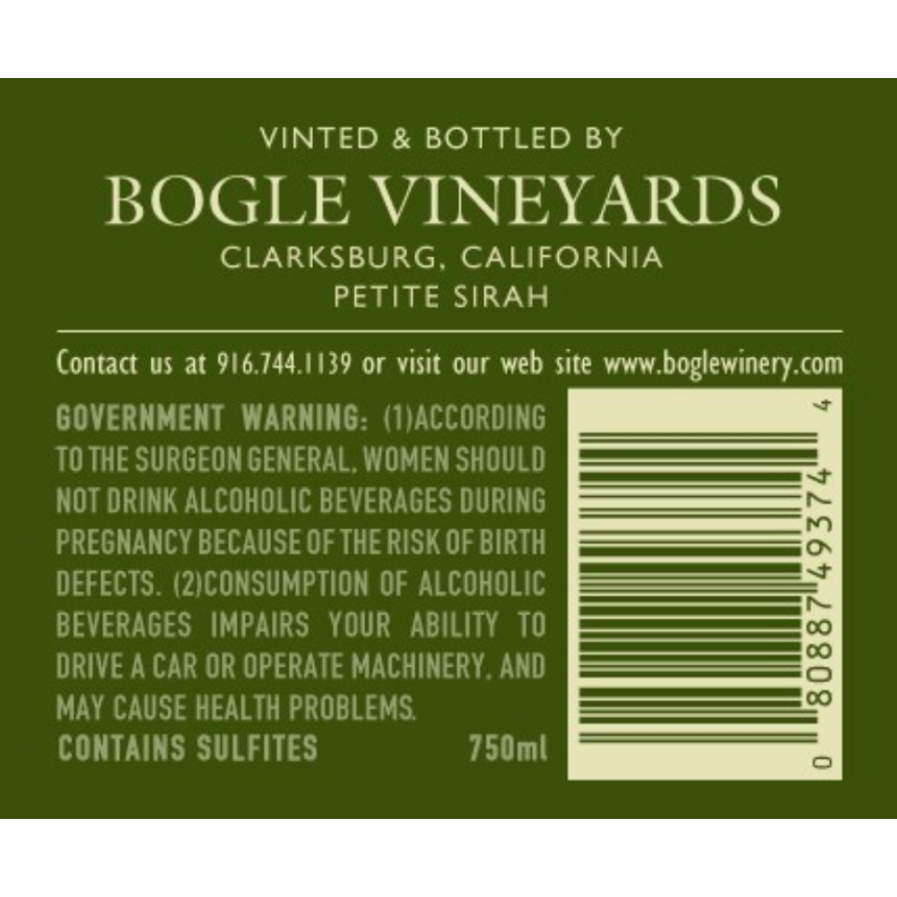 Bogle Vineyards Petite Sirah 2019