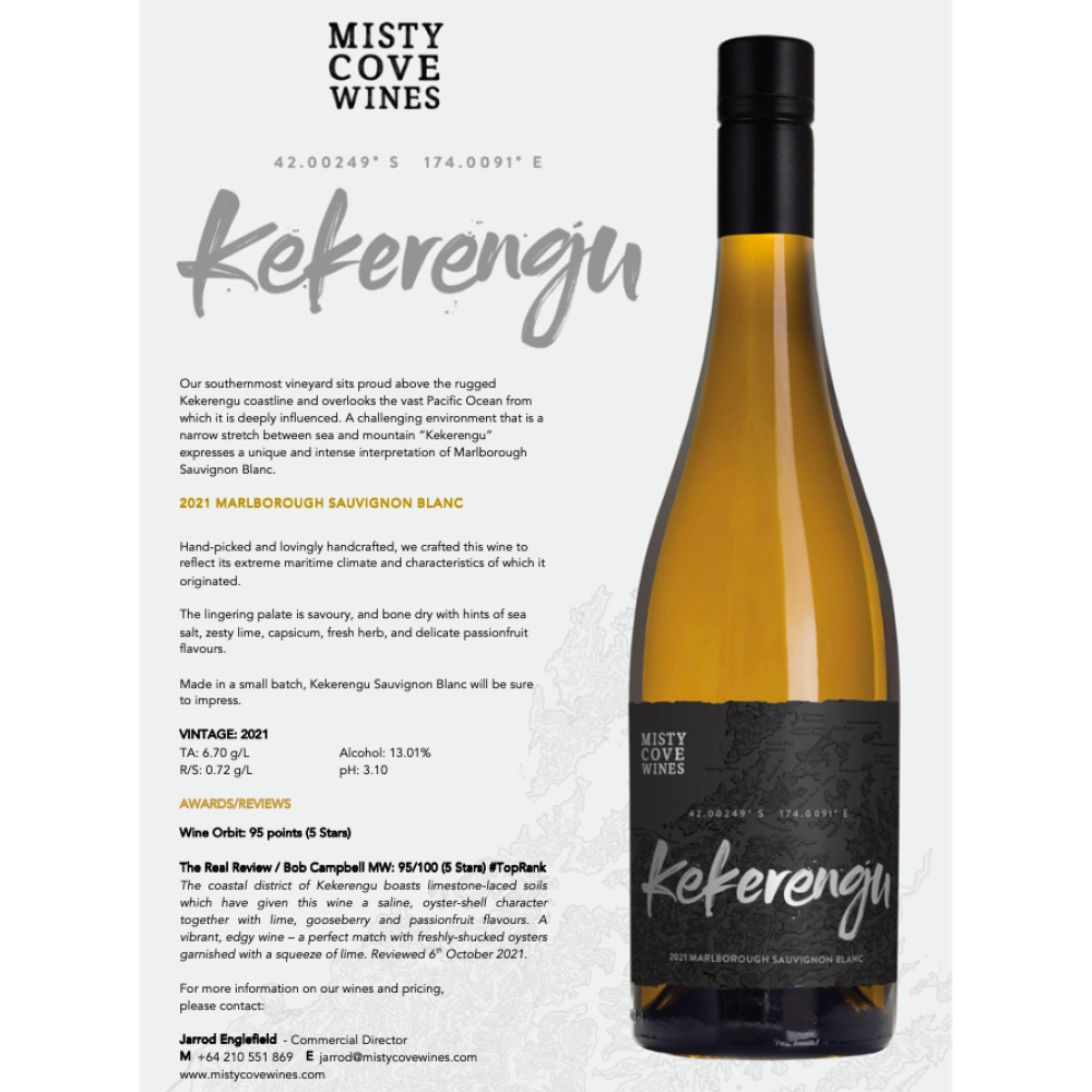 Misty Cove Kekerengu Sauvignon Blanc 2021