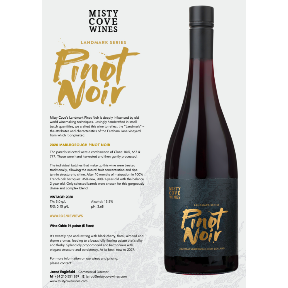 Misty Cove Landmark Pinot Noir 2020
