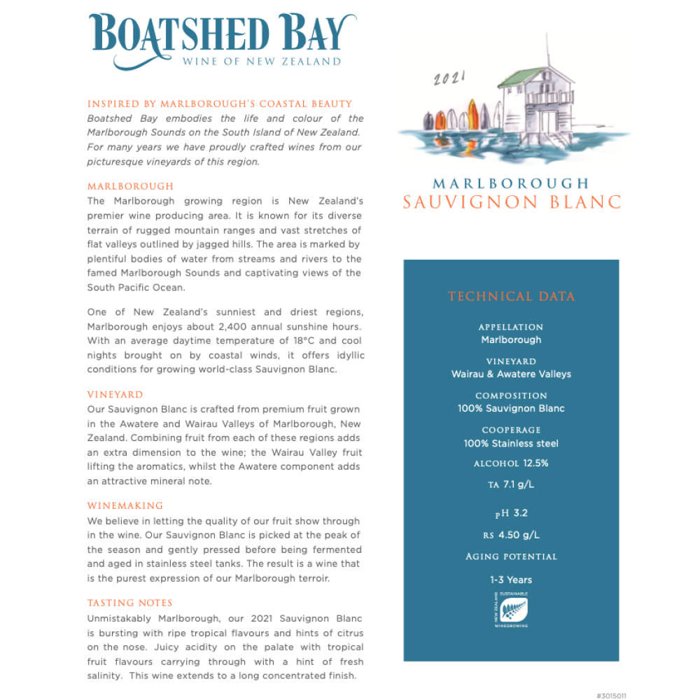 Boatshed Bay Sauvignon Blanc 2021