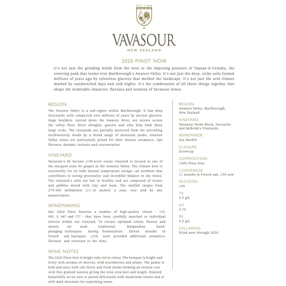 Vavasour Pinot Noir 2021